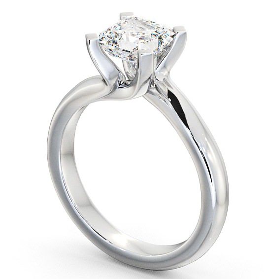 Asscher Diamond Sweeping Prongs Engagement Ring Platinum Solitaire ENAS8_WG_THUMB1