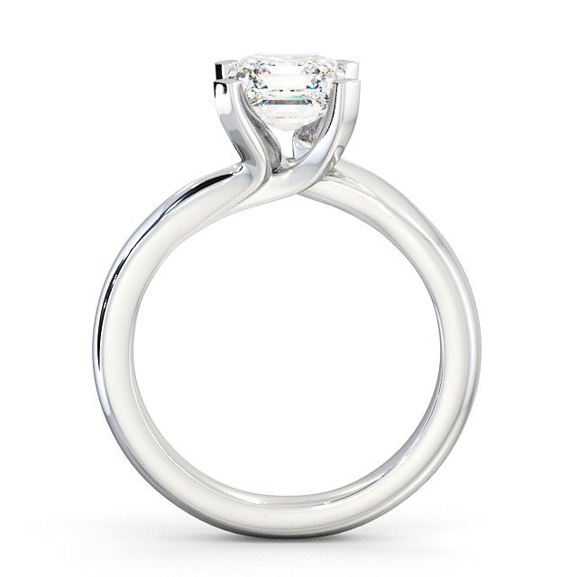 Asscher Diamond Engagement Ring 18K White Gold Solitaire - Carew ENAS8_WG_UP