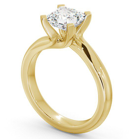 Asscher Diamond Sweeping Prongs Engagement Ring 18K Yellow Gold Solitaire ENAS8_YG_THUMB1 