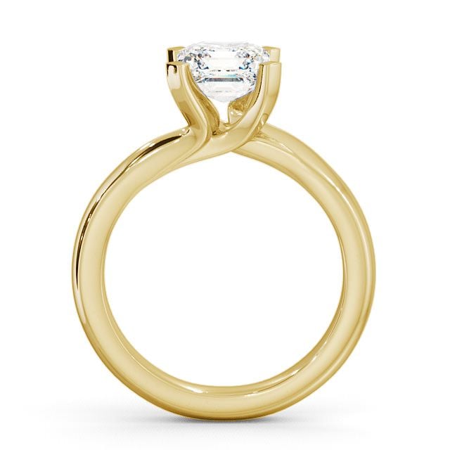 Asscher Diamond Engagement Ring 9K Yellow Gold Solitaire - Carew ENAS8_YG_UP