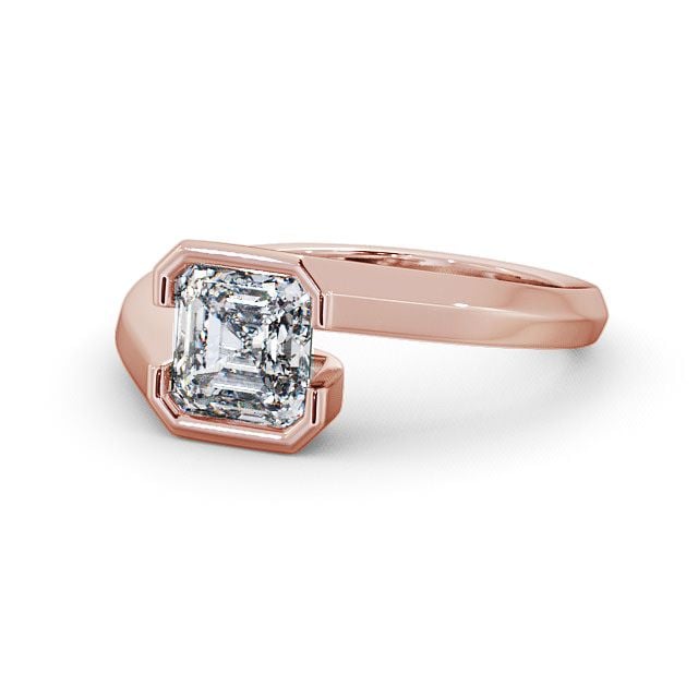 Asscher Diamond Engagement Ring 9K Rose Gold Solitaire - Beaufort ENAS9_RG_FLAT