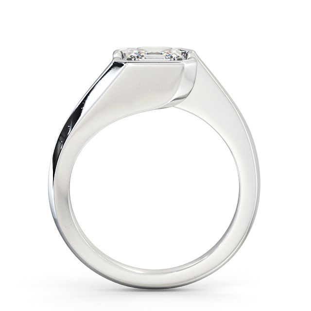 Asscher Diamond Engagement Ring 9K White Gold Solitaire - Beaufort ENAS9_WG_UP