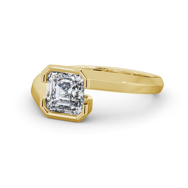Asscher Diamond Engagement Ring 9K Yellow Gold Solitaire - Beaufort ENAS9_YG_FLAT
