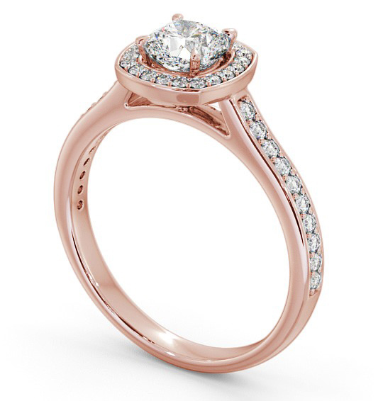 Halo Cushion Diamond Traditional Engagement Ring 18K Rose Gold ENCU10_RG_THUMB1 