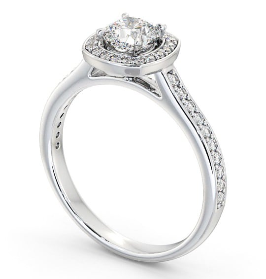  Halo Cushion Diamond Engagement Ring Platinum - Batilly ENCU10_WG_THUMB1 