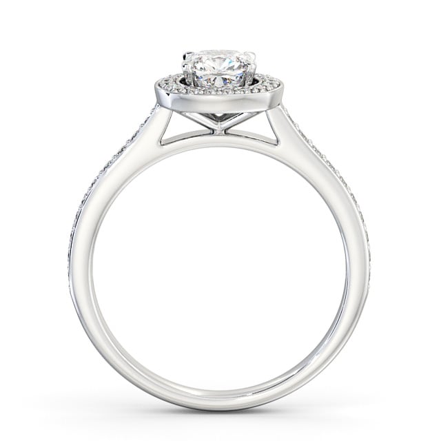 Halo Cushion Diamond Engagement Ring 18K White Gold - Batilly ENCU10_WG_UP