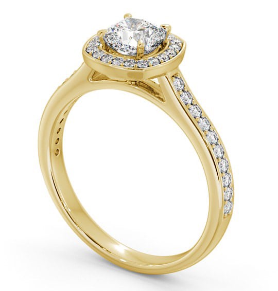  Halo Cushion Diamond Engagement Ring 9K Yellow Gold - Batilly ENCU10_YG_THUMB1 