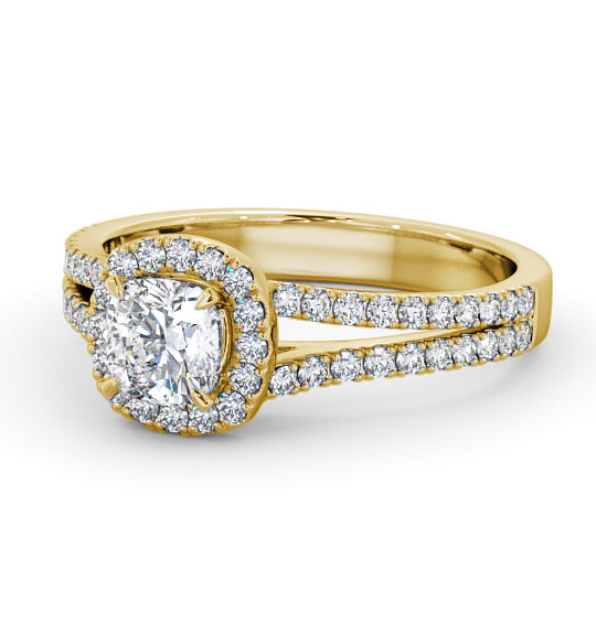 Francine Halo Engagement Ring Cushion Diamond Split Band ENCU11_YG_THUMB2 