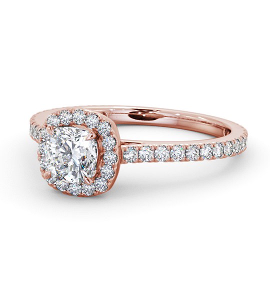  Halo Cushion Diamond Engagement Ring 9K Rose Gold - Ashdon ENCU12_RG_THUMB2 