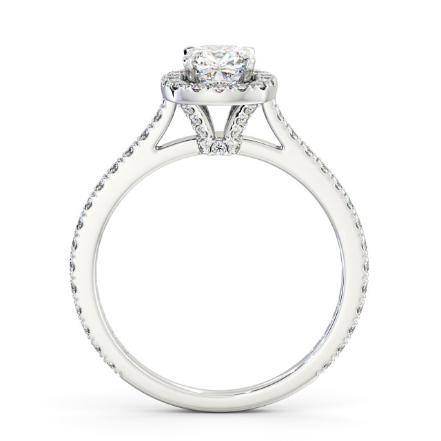 Halo Cushion Diamond Engagement Ring 18K White Gold - Ashdon ENCU12_WG_UP