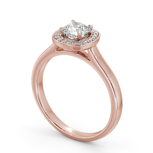 Halo Cushion Diamond Engagement Ring 9K Rose Gold - Patricia ENCU13_RG_SIDE