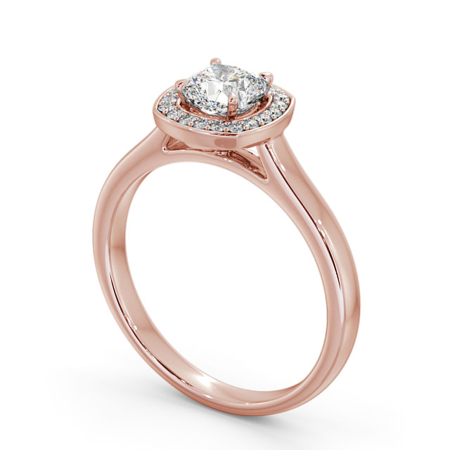 Halo Cushion Diamond Engagement Ring 18K Rose Gold - Patricia ENCU13_RG_SIDE