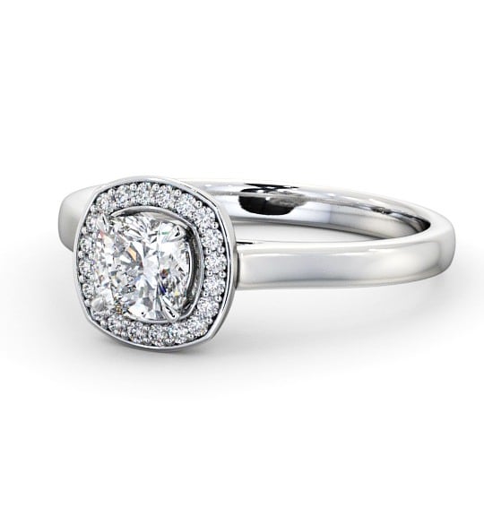 Halo Cushion Diamond Traditional Engagement Ring 18K White Gold ENCU13_WG_THUMB2 