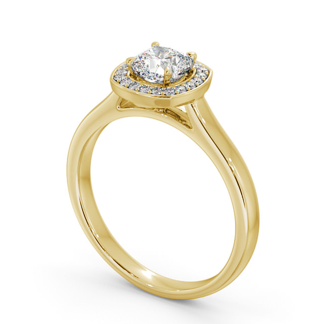 Halo Cushion Diamond Engagement Ring 9K Yellow Gold - Patricia ENCU13_YG_SIDE