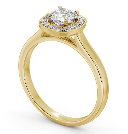 Halo Cushion Diamond Engagement Ring 18K Yellow Gold - Patricia ENCU13_YG_THUMB1