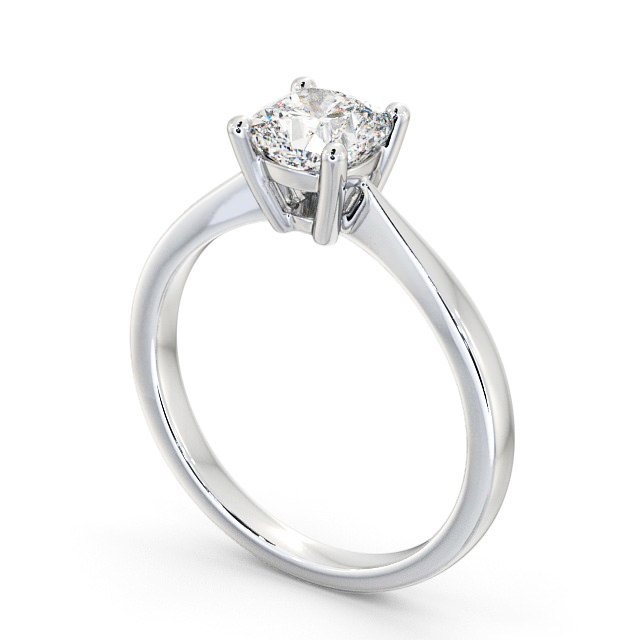 Cushion Diamond Engagement Ring 9K White Gold Solitaire - Naples