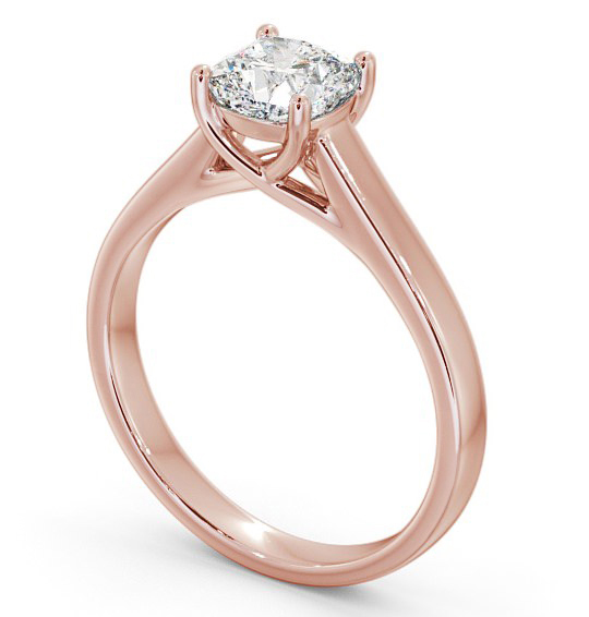 Cushion Diamond Trellis Design Engagement Ring 18K Rose Gold Solitaire ENCU15_RG_THUMB1 