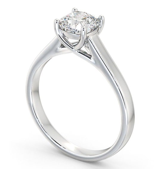 Cushion Diamond Trellis Design Engagement Ring 18K White Gold Solitaire ENCU15_WG_THUMB1 