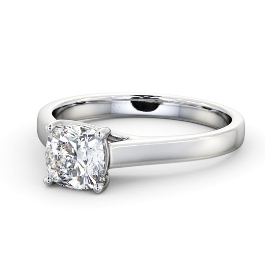Cushion Diamond Trellis Design Engagement Ring 18K White Gold Solitaire ENCU15_WG_THUMB2 