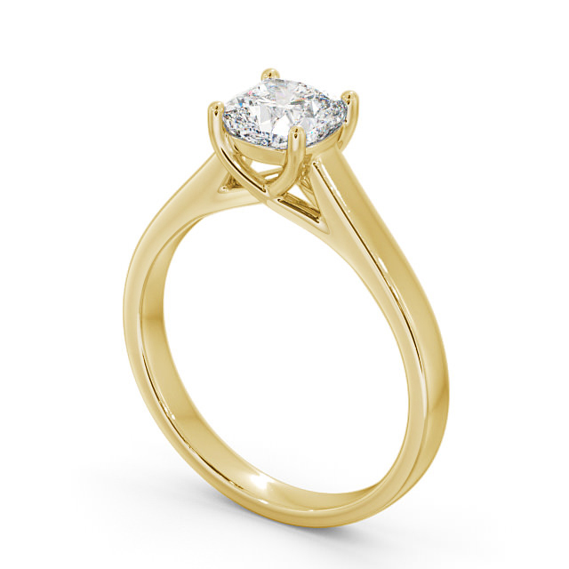 Cushion Diamond Engagement Ring 9K Yellow Gold Solitaire - Sabella ENCU15_YG_SIDE