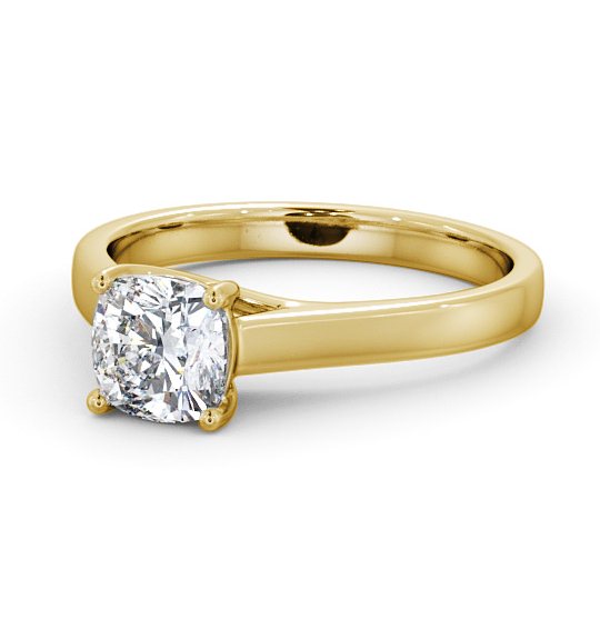  Cushion Diamond Engagement Ring 18K Yellow Gold Solitaire - Sabella ENCU15_YG_THUMB2 
