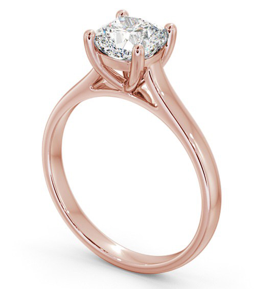 Cushion Diamond Classic 4 Prong Engagement Ring 9K Rose Gold Solitaire ENCU16_RG_THUMB1