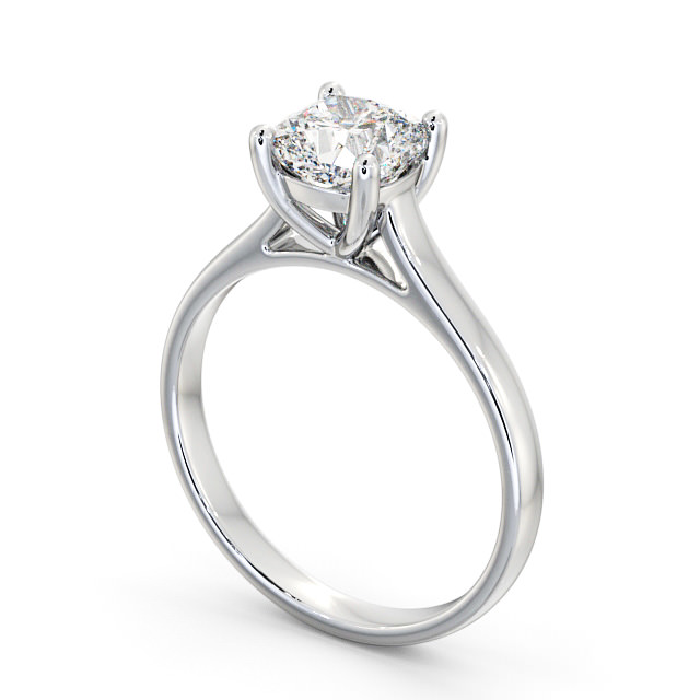 Cushion Diamond Engagement Ring Platinum Solitaire - Lavrean ENCU16_WG_SIDE