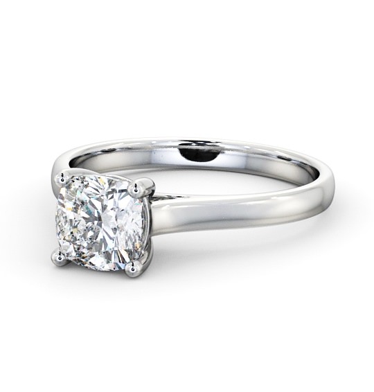Cushion Diamond Classic 4 Prong Engagement Ring 18K White Gold Solitaire ENCU16_WG_THUMB2 