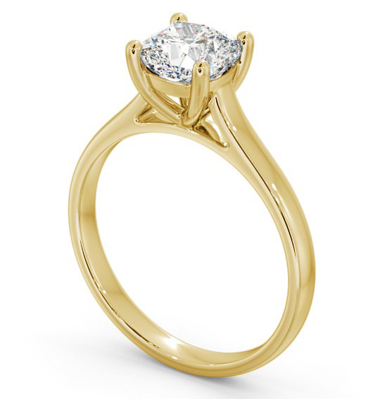 Cushion Diamond Classic 4 Prong Engagement Ring 18K Yellow Gold Solitaire ENCU16_YG_THUMB1 