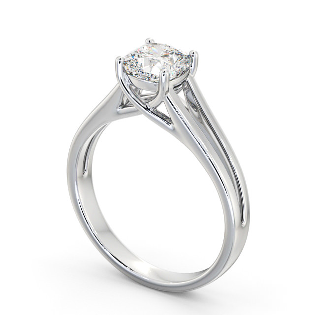 Cushion Diamond Engagement Ring 9K White Gold Solitaire - Kildary ENCU17_WG_SIDE