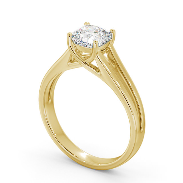 Cushion Diamond Engagement Ring 18K Yellow Gold Solitaire - Kildary ENCU17_YG_SIDE