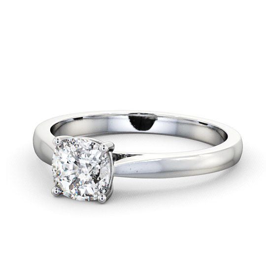 Cushion Diamond Classic Style Engagement Ring 18K White Gold Solitaire ENCU1_WG_THUMB2 