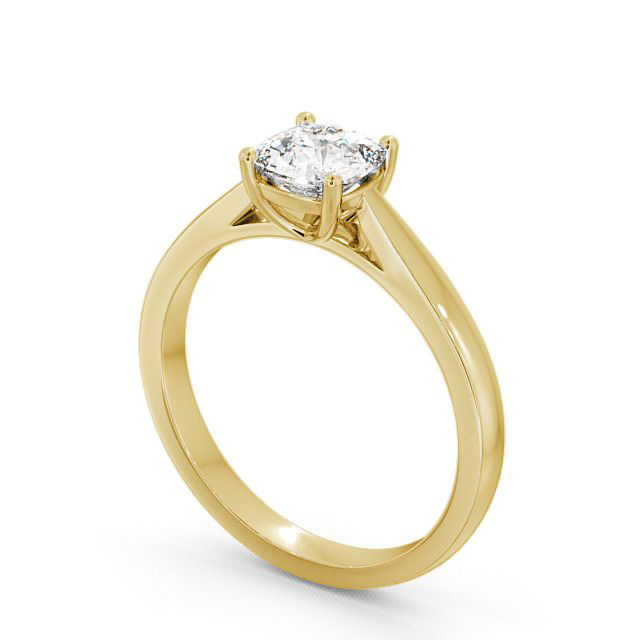 Cushion Diamond Engagement Ring 18K Yellow Gold Solitaire - Alscot ENCU1_YG_SIDE