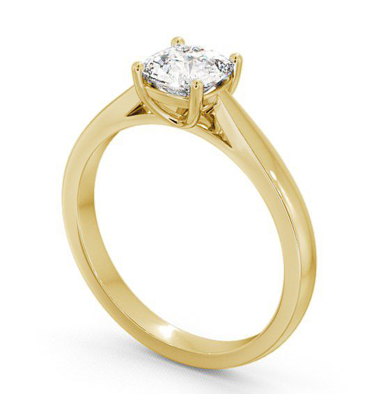 Cushion Diamond Classic Style Engagement Ring 18K Yellow Gold Solitaire ENCU1_YG_THUMB1 