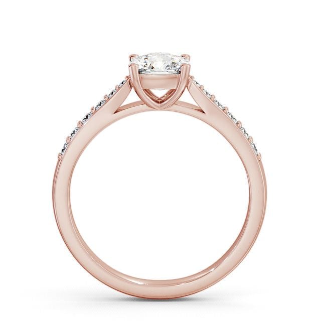 Cushion Diamond Engagement Ring 18K Rose Gold Solitaire With Side Stones - Alcombe ENCU1S_RG_UP