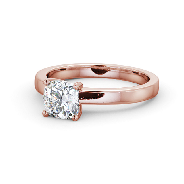 Cushion Diamond Engagement Ring 18K Rose Gold Solitaire - Antoinette ENCU20_RG_FLAT