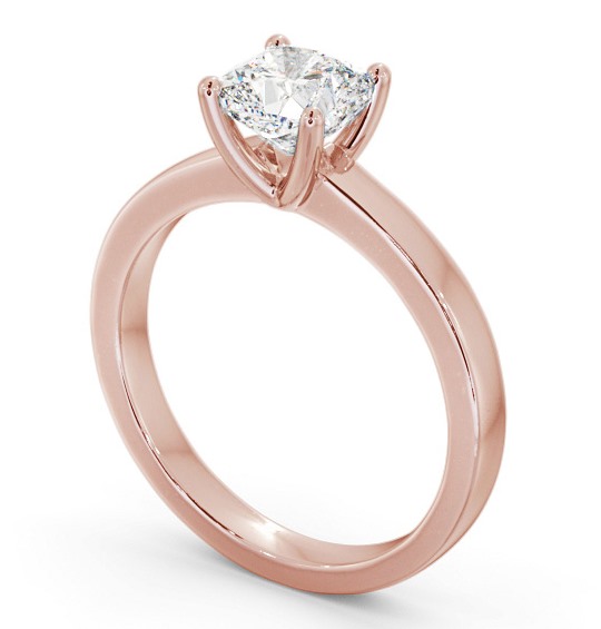 Cushion Diamond Classic 4 Prong Engagement Ring 18K Rose Gold Solitaire ENCU20_RG_THUMB1 