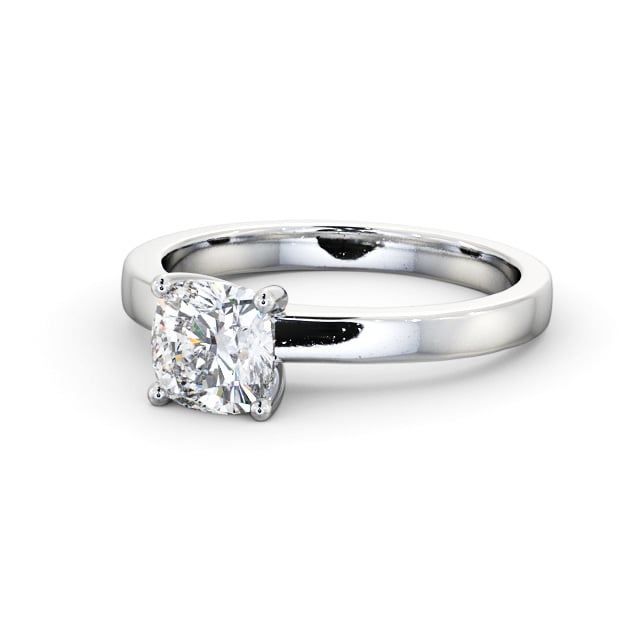 Cushion Diamond Engagement Ring 9K White Gold Solitaire - Antoinette ENCU20_WG_FLAT