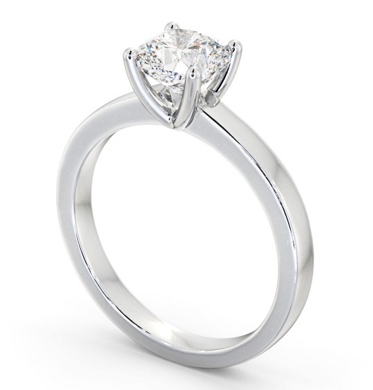 Cushion Diamond Classic 4 Prong Engagement Ring 18K White Gold Solitaire ENCU20_WG_THUMB1