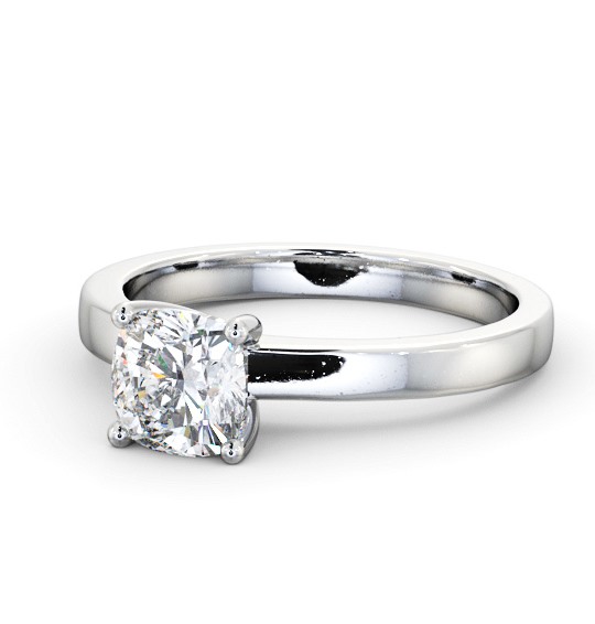 Cushion Diamond Classic 4 Prong Engagement Ring 18K White Gold Solitaire ENCU20_WG_THUMB2 