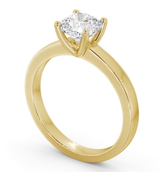 Cushion Diamond Classic 4 Prong Engagement Ring 18K Yellow Gold Solitaire ENCU20_YG_THUMB1