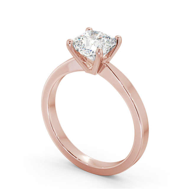 Cushion Diamond Engagement Ring 18K Rose Gold Solitaire - Otra ENCU21_RG_SIDE