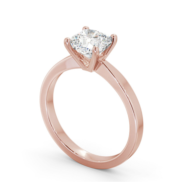 Cushion Diamond Engagement Ring 9K Rose Gold Solitaire - Otra ENCU21_RG_SIDE