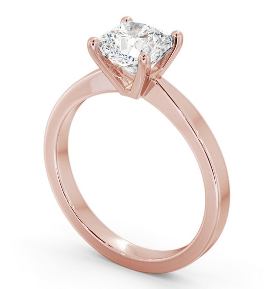 Cushion Diamond Classic 4 Prong Engagement Ring 9K Rose Gold Solitaire ENCU21_RG_THUMB1 