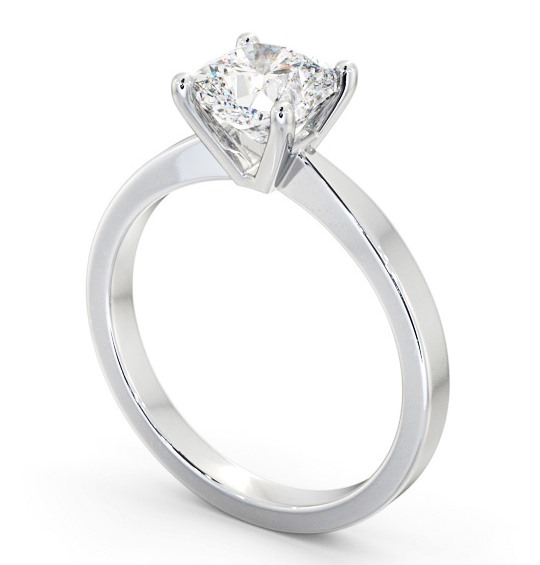 Cushion Diamond Classic 4 Prong Engagement Ring 9K White Gold Solitaire ENCU21_WG_THUMB1