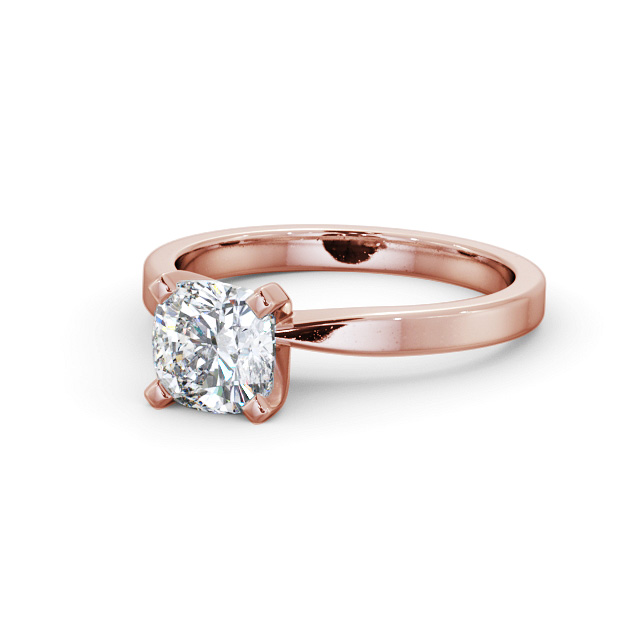 Cushion Diamond Engagement Ring 18K Rose Gold Solitaire - Dillington ENCU22_RG_FLAT