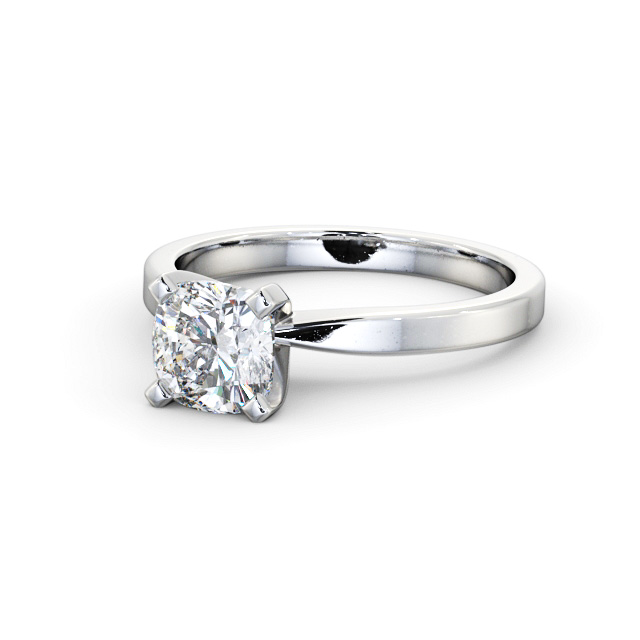 Cushion Diamond Engagement Ring 9K White Gold Solitaire - Dillington ENCU22_WG_FLAT