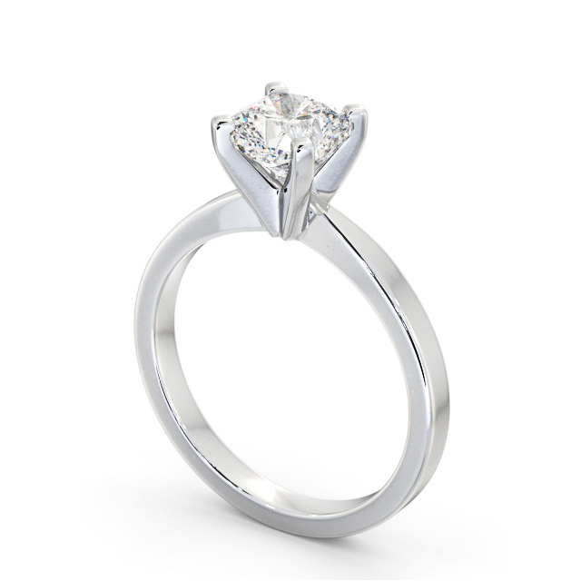 Cushion Diamond Engagement Ring Palladium Solitaire - Dillington ENCU22_WG_SIDE