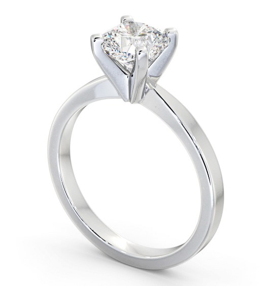 Cushion Diamond Square Prongs Engagement Ring 18K White Gold Solitaire ENCU22_WG_THUMB1