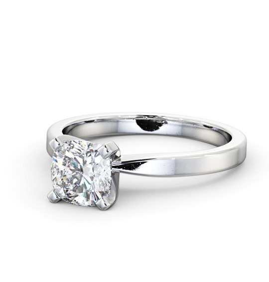 Cushion Diamond Square Prongs Engagement Ring Platinum Solitaire ENCU22_WG_THUMB2 